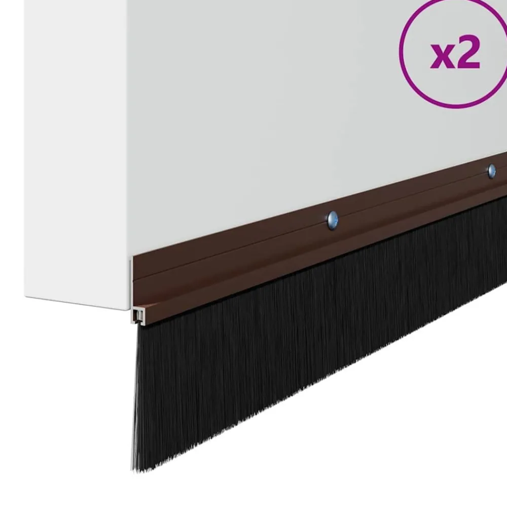Matériaux De Construction-vidaXL Brosses d'étanchéité pour porte à visser 2 pcs 100 cm Marron