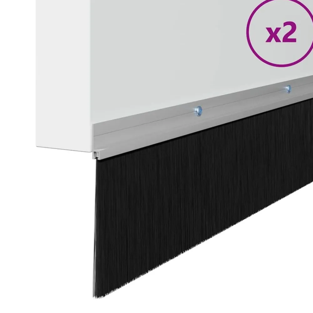 Matériaux De Construction-vidaXL Brosses d'étanchéité pour porte à visser 2 pcs 100 cm Argent