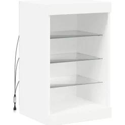 Armoires & Meubles De Rangement-vidaXL Buffet avec lumières LED 41x37x67 cm Blanc