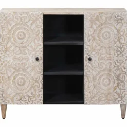 Armoires & Meubles De Rangement-vidaXL Buffet avec porte 90 x 33,5 x 75 cm Bois de mangue massif Blanc