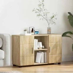 Ensembles De Meubles-vidaXL Buffet avec étagère FLORIN Chêne Sonoma 88,5 x 30,5 x 55,5 cm Ch&ecirc;ne sonoma