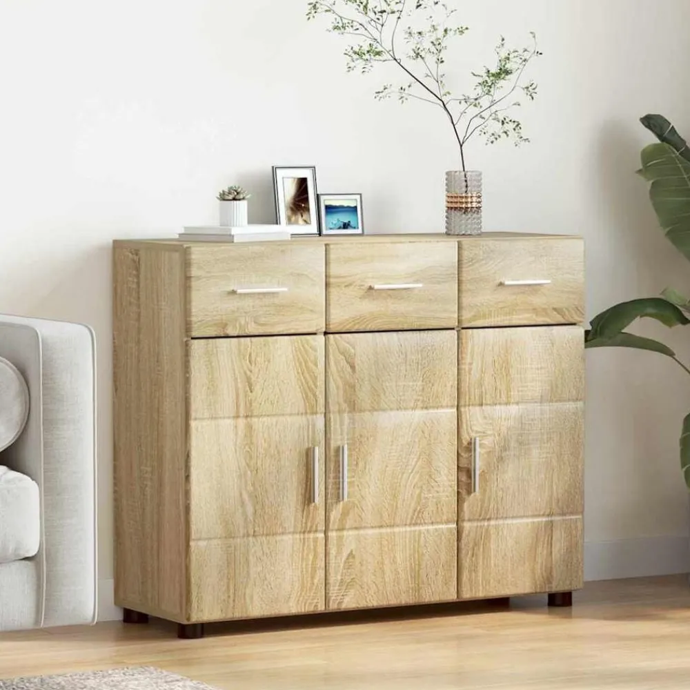 vidaXL Buffet avec étagère FLORIN Chêne Sonoma 88,5 x 30,5 x 73 cm