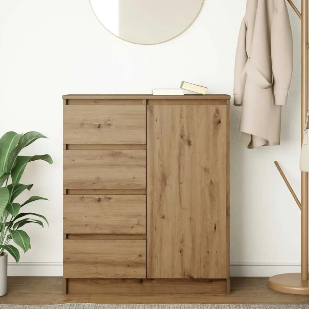 vidaXL Buffet avec tiroirs chêne artisanal 71x35x84 cm bois ingénierie