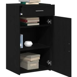 Armoires & Meubles De Rangement-vidaXL Buffet avec tiroir Chêne noir 50 x 42,5 x 93 cm Ch&ecirc;ne noir