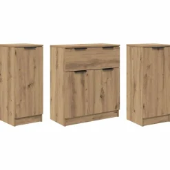 Armoires & Meubles De Rangement-vidaXL Buffet avec tiroir 3 pcs Chêne artisanal Bois d'ingénierie ch&ecirc;ne artisanal