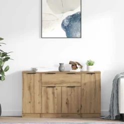 Armoires & Meubles De Rangement-vidaXL Buffet avec tiroir 3 pcs Chêne artisanal Bois d'ingénierie ch&ecirc;ne artisanal