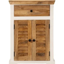 vidaXL Buffet blanc et marron 55x30x73 cm bois de manguier solide brut
