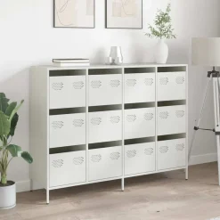 Armoires & Meubles De Rangement-vidaXL Buffet 135x39x103,5 cm acier laminé à froid Blanc