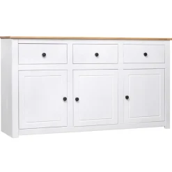 Armoires & Meubles De Rangement-vidaXL Buffet 135x40x80 cm Pin solide Gamme Panama Blanc