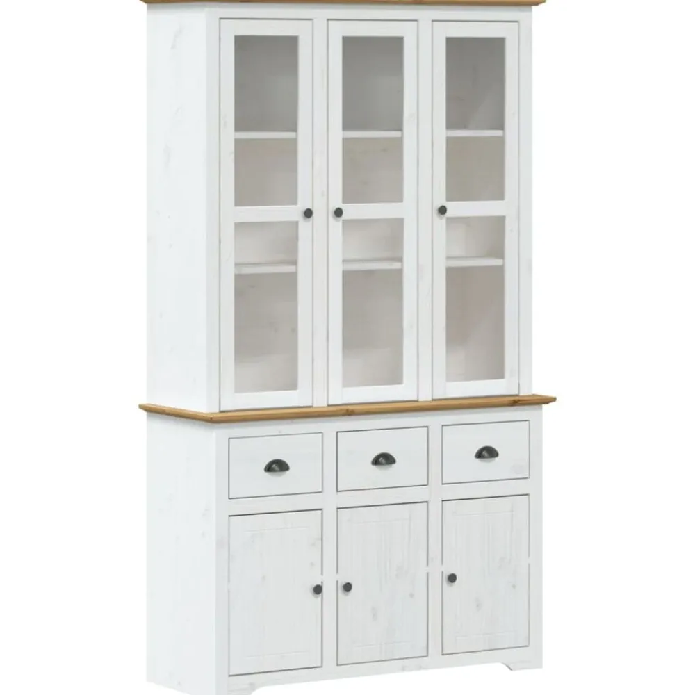 vidaXL Buffet BODO blanc et 115,5x43x200,5cm bois massif de pin