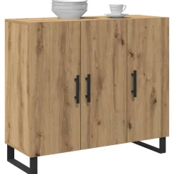 Armoires & Meubles De Rangement-vidaXL Buffet Chêne artisanal 90 x 34 x 80 cm Bois d'ingénierie ch&ecirc;ne artisanal