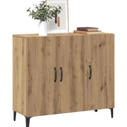 Armoires & Meubles De Rangement-vidaXL Buffet chêne artisanal 90x34x80 cm bois d'ingénierie ch&ecirc;ne artisanal