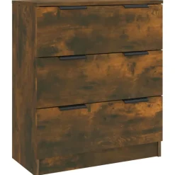 Armoires & Meubles De Rangement-vidaXL Buffet Chêne fumé 60x30x70 cm Bois d'ingénierie Ch&ecirc;ne fumé
