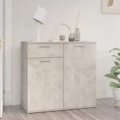 Armoires & Meubles De Rangement-vidaXL Buffet 80x36x75 cm bois d'ingénierie Gris béton