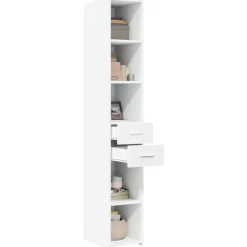 Armoires & Meubles De Rangement-vidaXL Buffet haut 30x42,5x185 cm bois d'ingénierie Blanc