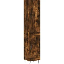 Armoires & Meubles De Rangement-vidaXL Buffet haut Chêne fumé 34,5x34x180 cm Bois d'ingénierie Ch&ecirc;ne fumé