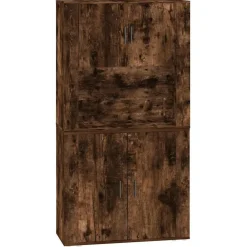 Armoires & Meubles De Rangement-vidaXL Buffet haut Chêne fumé Bois d'ingénierie Ch&ecirc;ne fumé