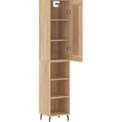 Armoires & Meubles De Rangement-vidaXL Buffet haut Chêne sonoma 34,5x34x180 cm Bois d'ingénierie Ch&ecirc;ne sonoma
