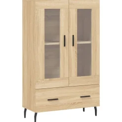 Armoires & Meubles De Rangement-vidaXL Buffet haut chêne sonoma 69,5x31x115 cm bois d'ingénierie Ch&ecirc;ne sonoma