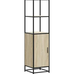 Armoires & Meubles De Rangement-vidaXL Buffet haut chêne sonoma 35,5x35x139 cm bois d'ingénierie métal Ch&ecirc;ne sonoma