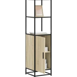 Armoires & Meubles De Rangement-vidaXL Buffet haut chêne sonoma 35,5x35x139 cm bois d'ingénierie métal Ch&ecirc;ne sonoma