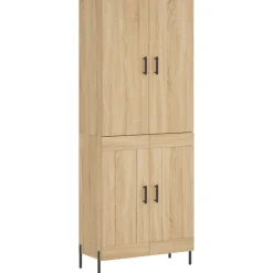 Armoires & Meubles De Rangement-vidaXL Buffet haut Chêne sonoma 69,5x34x180 cm Bois d'ingénierie Ch&ecirc;ne sonoma