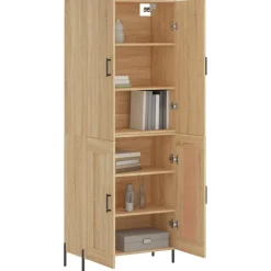 Armoires & Meubles De Rangement-vidaXL Buffet haut Chêne sonoma 69,5x34x180 cm Bois d'ingénierie Ch&ecirc;ne sonoma