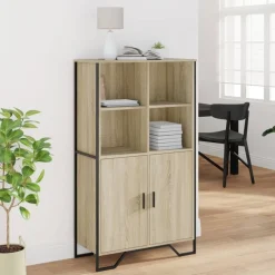 Armoires & Meubles De Rangement-vidaXL Buffet haut chêne sonoma 79,5x35,5x137,5 cm bois d'ingénierie Chêne sonoma