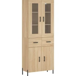 Armoires & Meubles De Rangement-vidaXL Buffet haut Chêne sonoma 69,5x34x180 cm Bois d'ingénierie Ch&ecirc;ne sonoma
