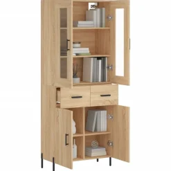 Armoires & Meubles De Rangement-vidaXL Buffet haut Chêne sonoma 69,5x34x180 cm Bois d'ingénierie Ch&ecirc;ne sonoma