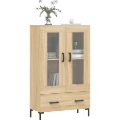 Armoires & Meubles De Rangement-vidaXL Buffet haut chêne sonoma 69,5x31x115 cm bois d'ingénierie Ch&ecirc;ne sonoma