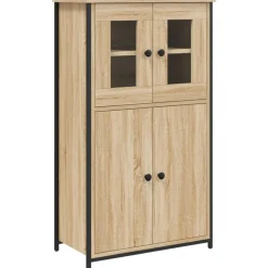 Armoires & Meubles De Rangement-vidaXL Buffet haut chêne sonoma 62x32x106,5 cm bois d'ingénierie Ch&ecirc;ne sonoma