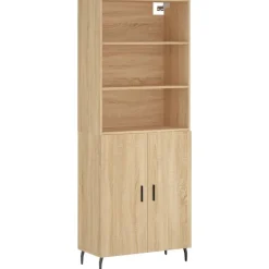 Armoires & Meubles De Rangement-vidaXL Buffet haut Chêne sonoma 69,5x34x180 cm Bois d'ingénierie Ch&ecirc;ne sonoma