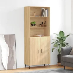 Armoires & Meubles De Rangement-vidaXL Buffet haut Chêne sonoma 69,5x34x180 cm Bois d'ingénierie Ch&ecirc;ne sonoma