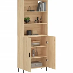 Armoires & Meubles De Rangement-vidaXL Buffet haut Chêne sonoma 69,5x34x180 cm Bois d'ingénierie Ch&ecirc;ne sonoma