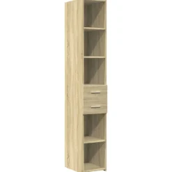 Armoires & Meubles De Rangement-vidaXL Buffet haut chêne sonoma 30x42,5x185 cm bois d'ingénierie Ch&ecirc;ne sonoma