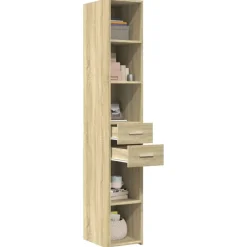 Armoires & Meubles De Rangement-vidaXL Buffet haut chêne sonoma 30x42,5x185 cm bois d'ingénierie Ch&ecirc;ne sonoma
