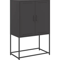 Armoires & Meubles De Rangement-vidaXL Buffet haut 68,5x38,5x107 cm acier Noir