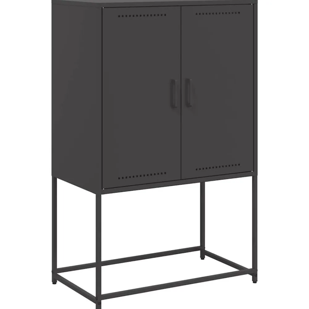 Armoires & Meubles De Rangement-vidaXL Buffet haut 68,5x38,5x107 cm acier Noir