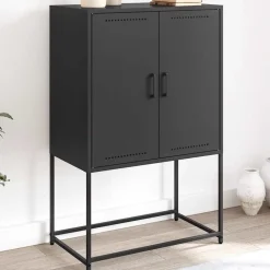 Armoires & Meubles De Rangement-vidaXL Buffet haut 68,5x38,5x107 cm acier Noir