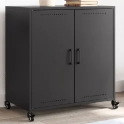Armoires & Meubles De Rangement-vidaXL Buffet 68x39x72 cm acier Noir