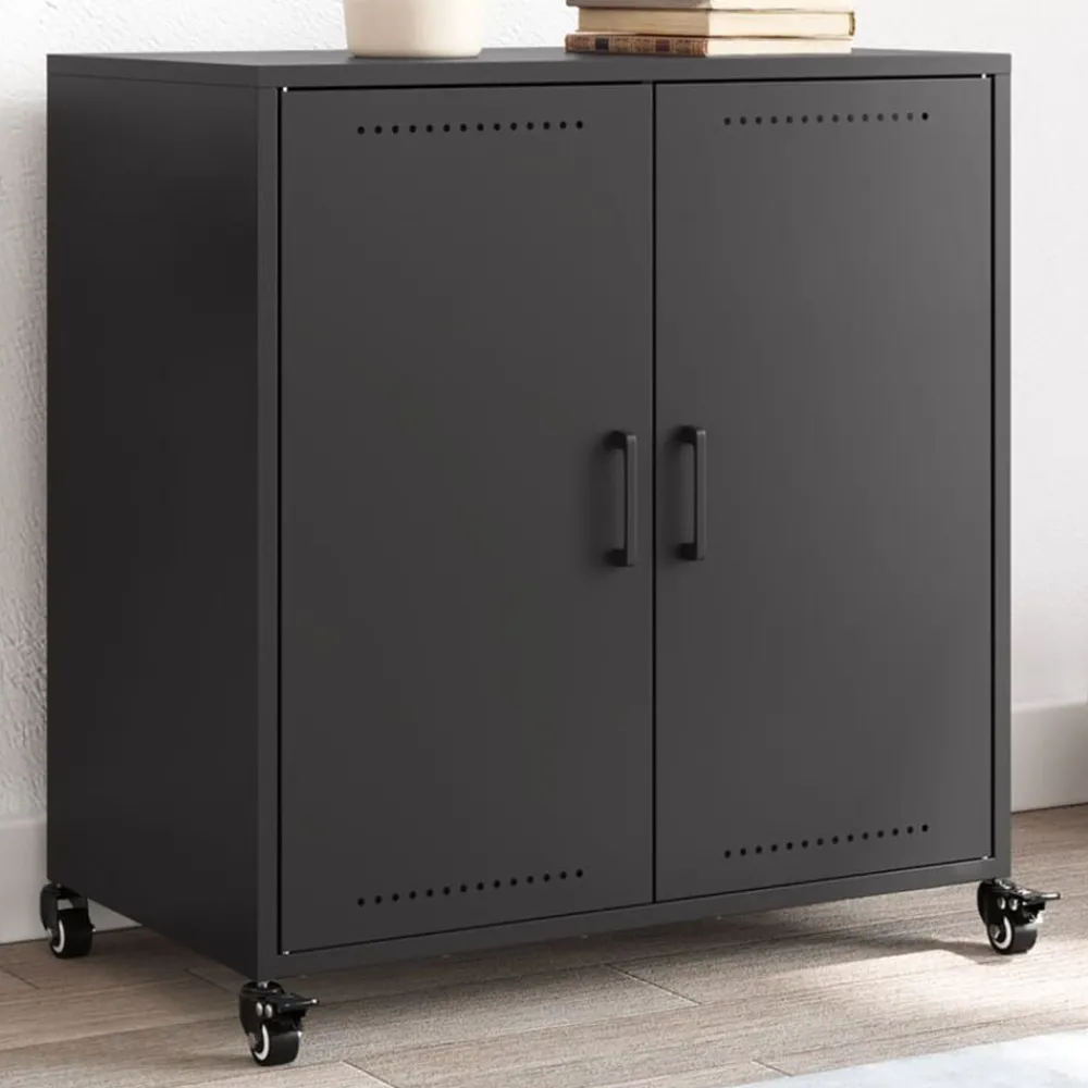 Armoires & Meubles De Rangement-vidaXL Buffet 68x39x72 cm acier Noir