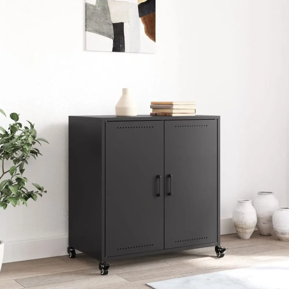 Armoires & Meubles De Rangement-vidaXL Buffet 68x39x72 cm acier Noir