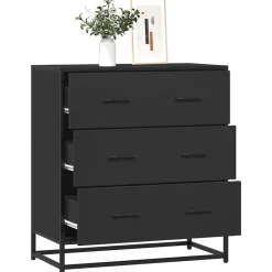 Armoires & Meubles De Rangement-vidaXL Buffet 68x35x76 cm bois d'ingénierie et métal Noir