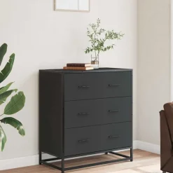 Armoires & Meubles De Rangement-vidaXL Buffet 68x35x76 cm bois d'ingénierie et métal Noir