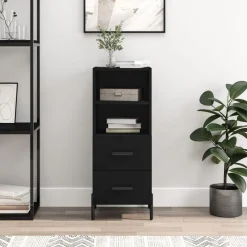 Armoires & Meubles De Rangement-vidaXL Buffet 34,5x34x90 cm Bois d'ingénierie Noir