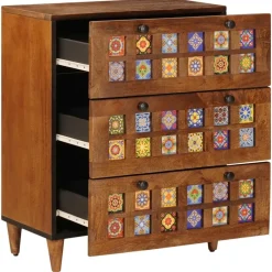 vidaXL Buffet 60 x 33 x 75 cm Bois de mangue massif