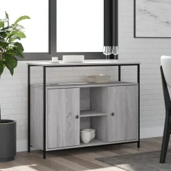 Armoires & Meubles De Rangement-vidaXL Buffet 100x35x80 cm bois d'ingénierie Sonoma gris
