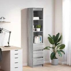 Armoires & Meubles De Rangement-vidaXL Buffet 37,5x35x180 cm bois d'ingénierie Sonoma gris
