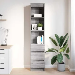 Armoires & Meubles De Rangement-vidaXL Buffet 37,5x35x180 cm bois d'ingénierie Sonoma gris
